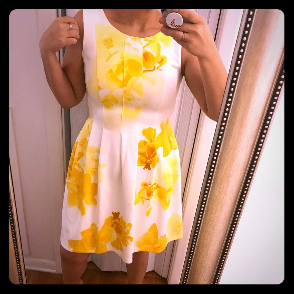 Calvin Klein floral fit and flair shift dress